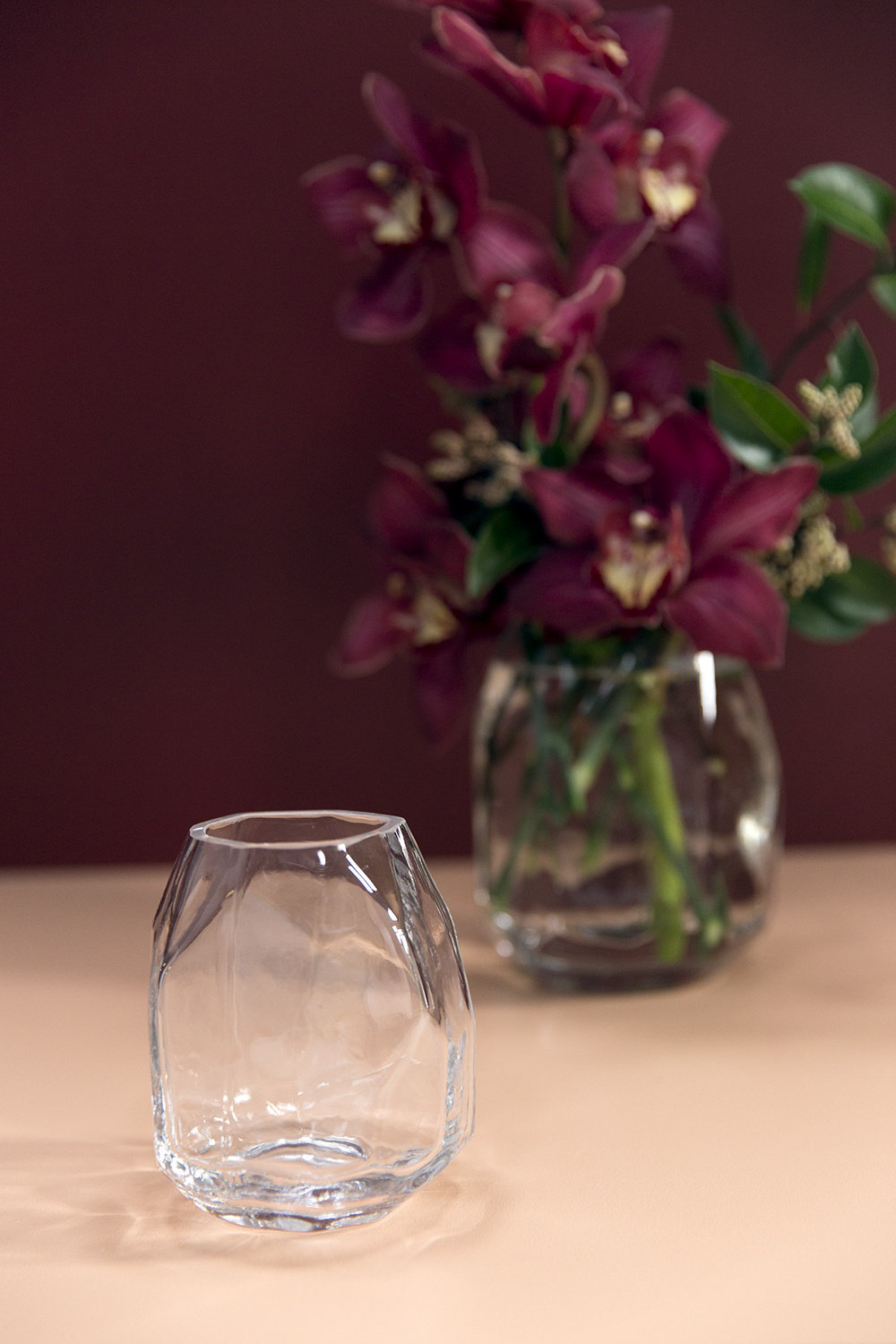 Ardara Handmade Glass Table Vase, 4.5" H x 4" W x 4" D