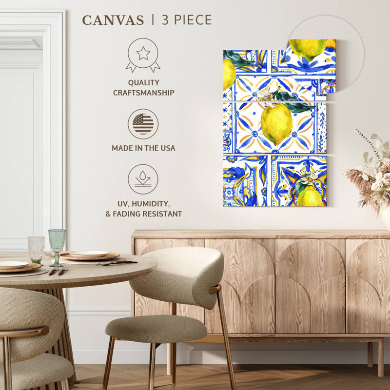 Carreaux à motif citron, H 38 po x l 24 po