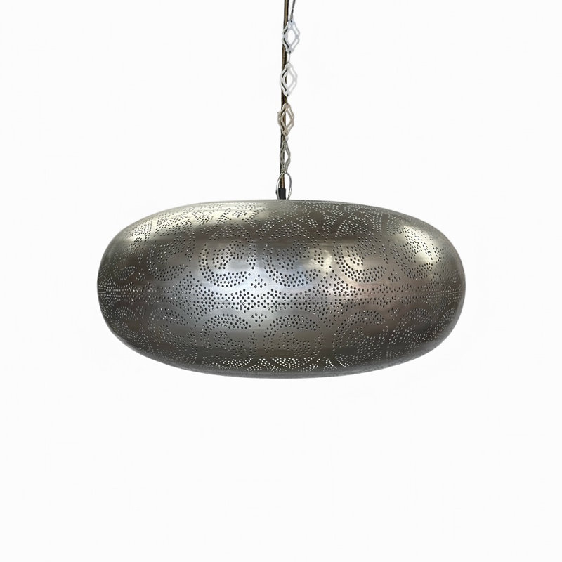 Luminaire suspendu marocain en argent fabriqué à la main, Argent argent