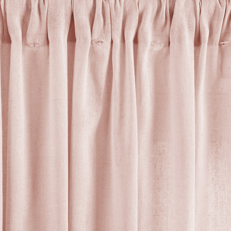 Panneau de rideau simple semi-diaphane avec passe-tringle Tassel Window, L 52 po x L 63 po, Rosé