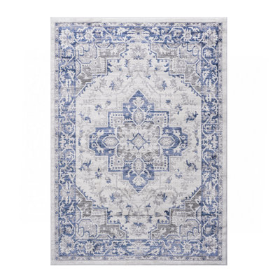 Blue/Grey/Oriental Non-Shedding Living Room Bedroom Dining Home Office Stylish And Stain Resistant Area Rug