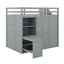 Full Size Loft Bed With Wardrobe,Desk And Shelves-379115742