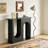 Narrow Sofa Table Behind Couch with Arched Design