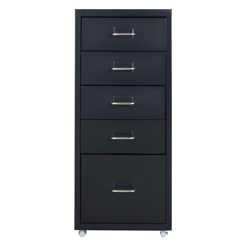 Eulus 28cm Wide 5 -Drawer File Cabinet, Black