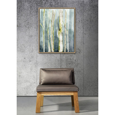 Treeline Watercolor I - peinture sur toile à cadre flottant