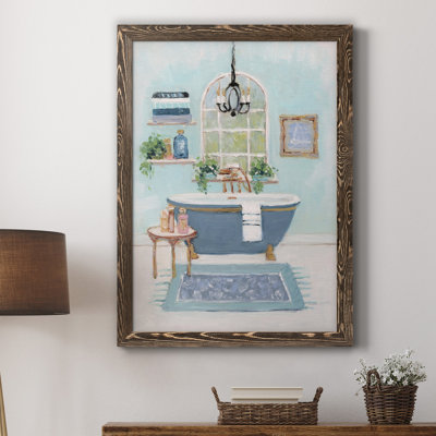 «Blue Bath I», peinture sur toile encadrée