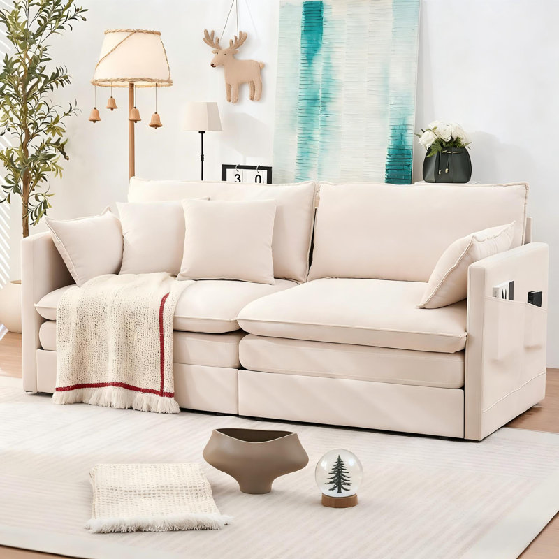 Canapé-lit 77 po, Beige