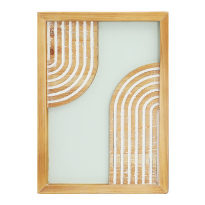 Cadre mural abstrait en bois 13,5 po