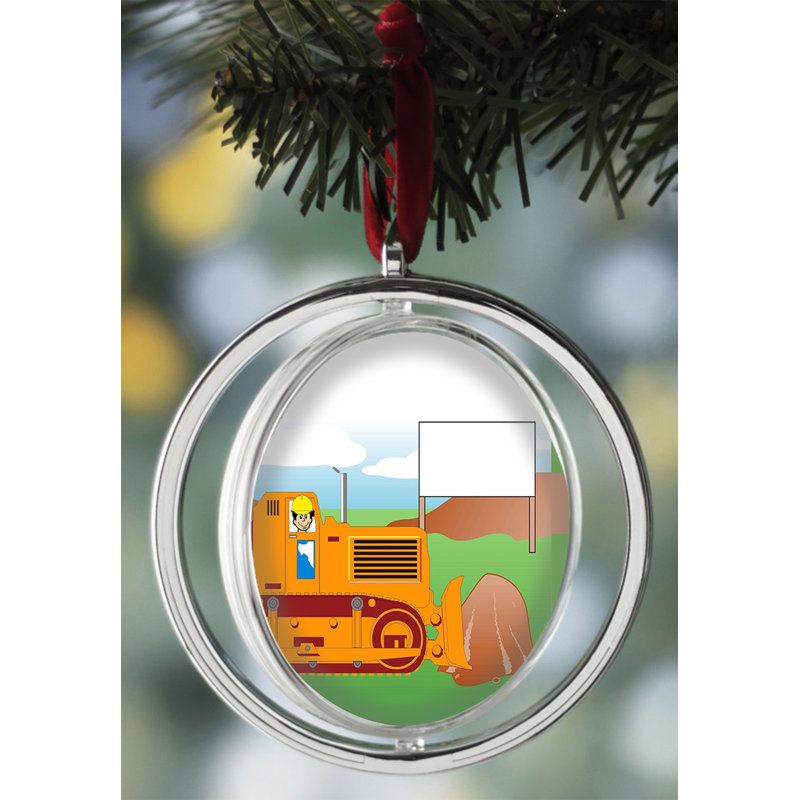 Personalized Bulldozer Operator - Male Double Sided Spinable Christmas Ornament, Yes