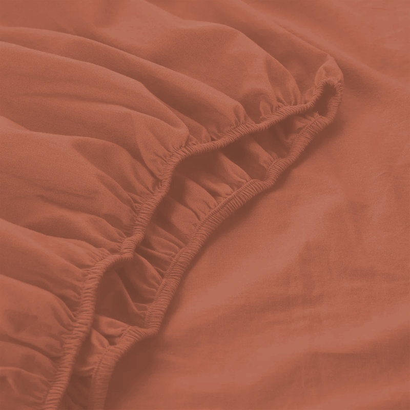 200 Thread Count Microfiber Deep Fitted Bed Sheet – 25cm Pocket, Rust, Kingsize (5')