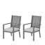 Set Of 2 23" All-Weather Aluminum Patio Dining Chairs With Thick Gray Cushions And Gray Frame