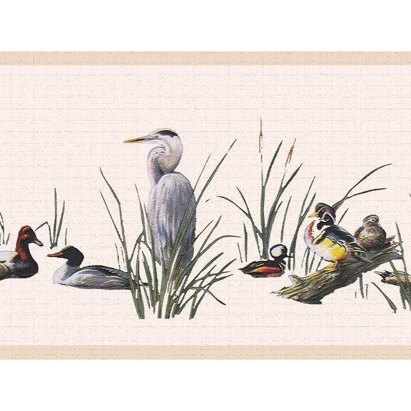 Bordure de papier peint à peindre L 15 pi x l 7 po Eseli Birds
