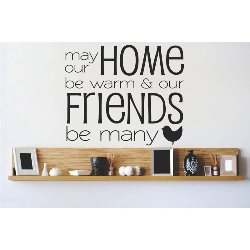 Adhésif décoratif « may be be home & nos amis be many », H 16 po x l 20 po x P 0,16 po, Noir