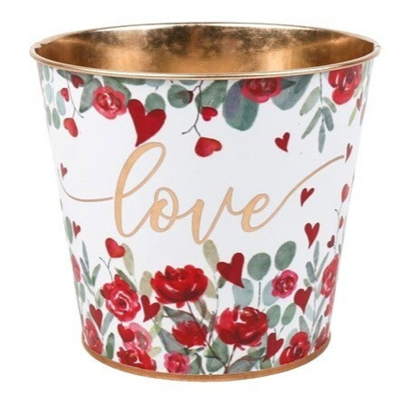 Love With Red Roses Printed Bucket