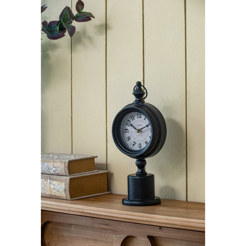 Analogue Electric Tabletop Clock with Alarm in Black