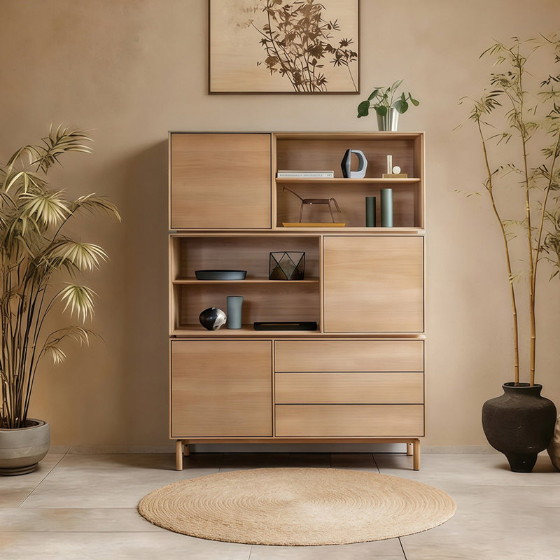 Buffet minimaliste moderne de style chinois, H 70,8 po x l 47,2 po x P 17,7 po
