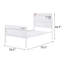 Lit double contemporain en métal blanc, inspiré d'un contenant de chargement, sommier non indispensable pour économiser de l'espace dans la chambre à coucher
