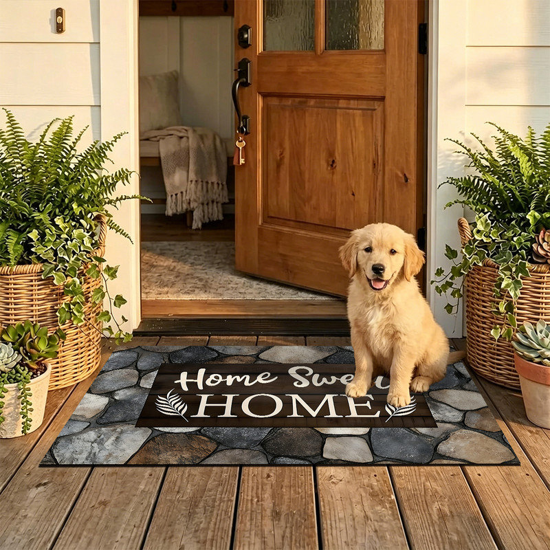  Tapis d'entrée antidérapant pour l'extérieur, 24 po x 36 po, Farmhouse home Sweet, Maison de campagne douce, 24 po x 36 po