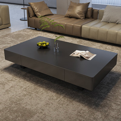Modern creative square rock plate coffee table by Creature B Comforts