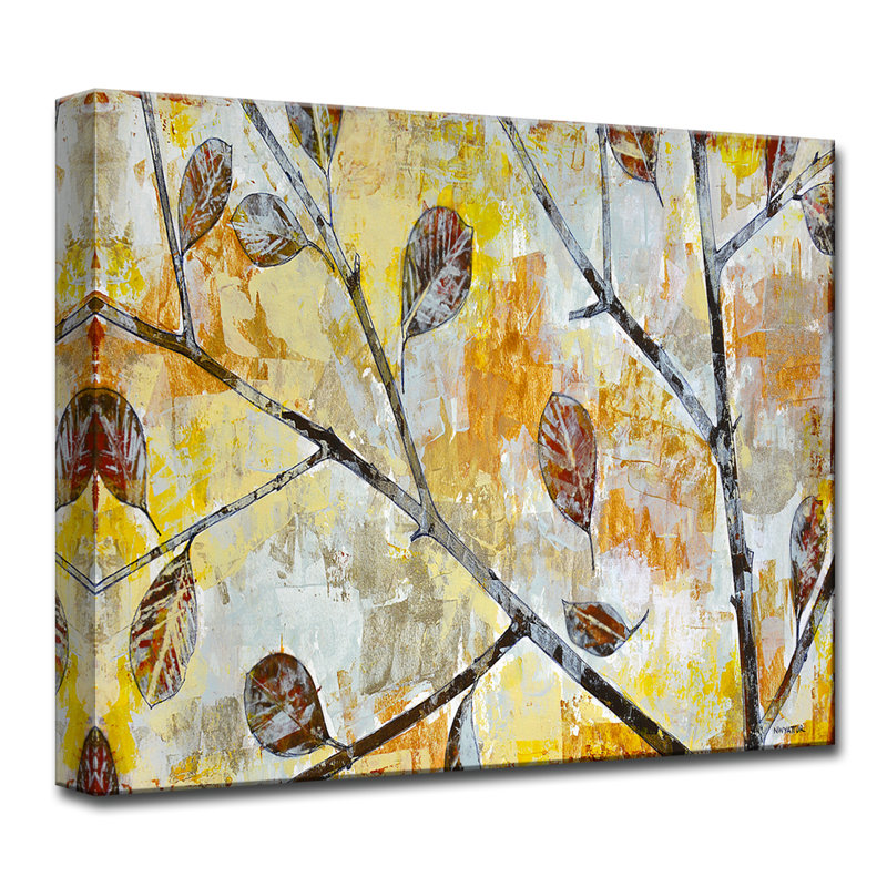 «Wind Tossed Autumn Leaves» par Norman Wyatt J.r - reproduction d'art sur toile tendue, H 30 po x l 40 po x P 1,5 po