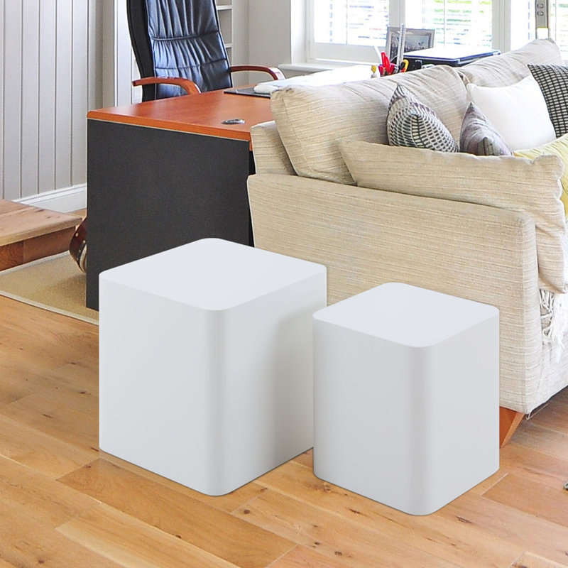 Ensemble de tables de bout Block, Blanc