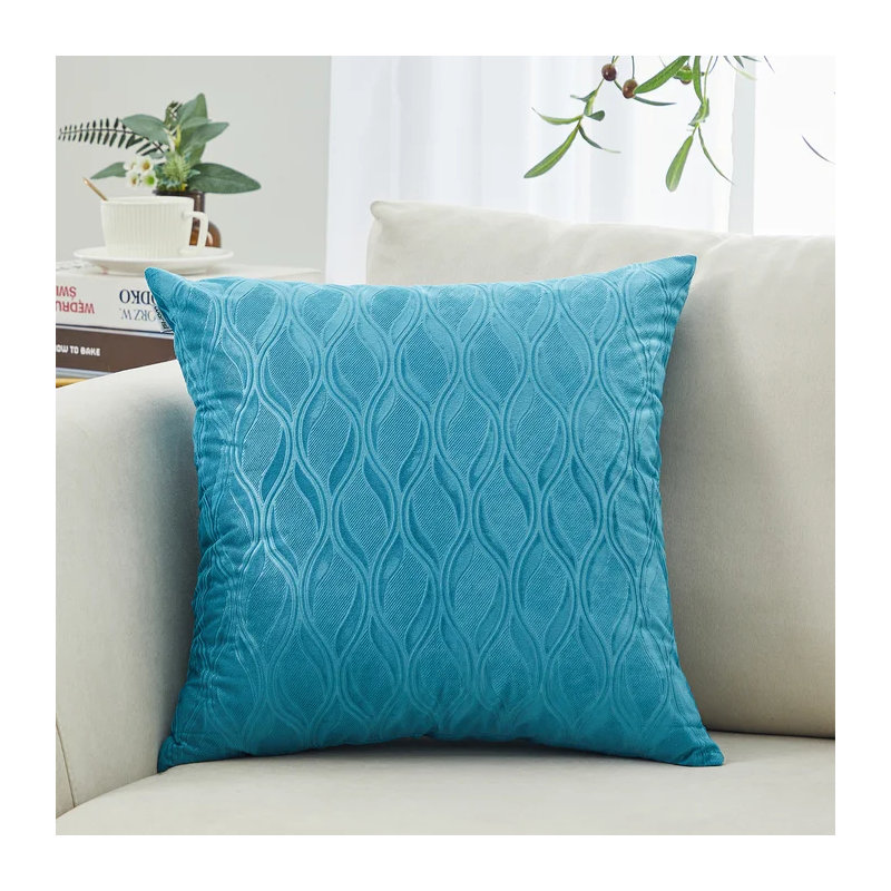 Coussin en velours réversible Ocean Waves, Blanc