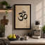 Sacred Om Symbol Japandi 1 Piece Wrapped Canvas Wall Art-1672367751-1672367753