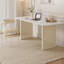 Bureau blanc rectangulaire en bois manufacturé-262367634