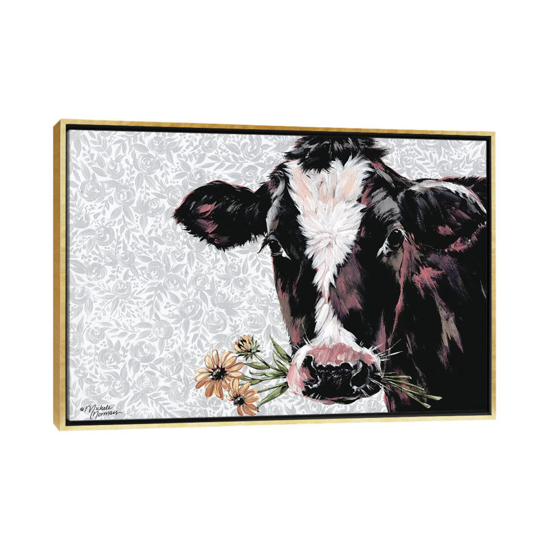 « Susie » par Michele Norman, impression, H 26 po x l 40 po x 1,5 po, Toile encadrée d'or, Pas de tapis