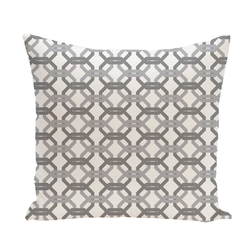 We're All Connected Geometric Reversible Throw Pillow, 20" H x 20" W x 1" D, Classic Gray