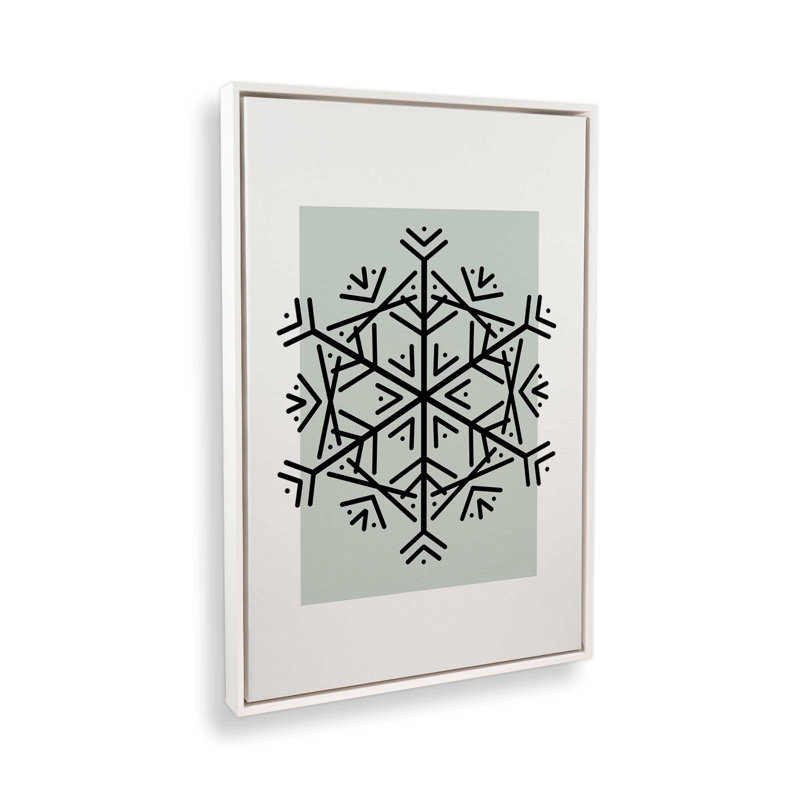 Charme de flocon de neige nordique, H 12,75 po x l 8,75 po, Impression encadrée sans passe-partout, Blanc opaque