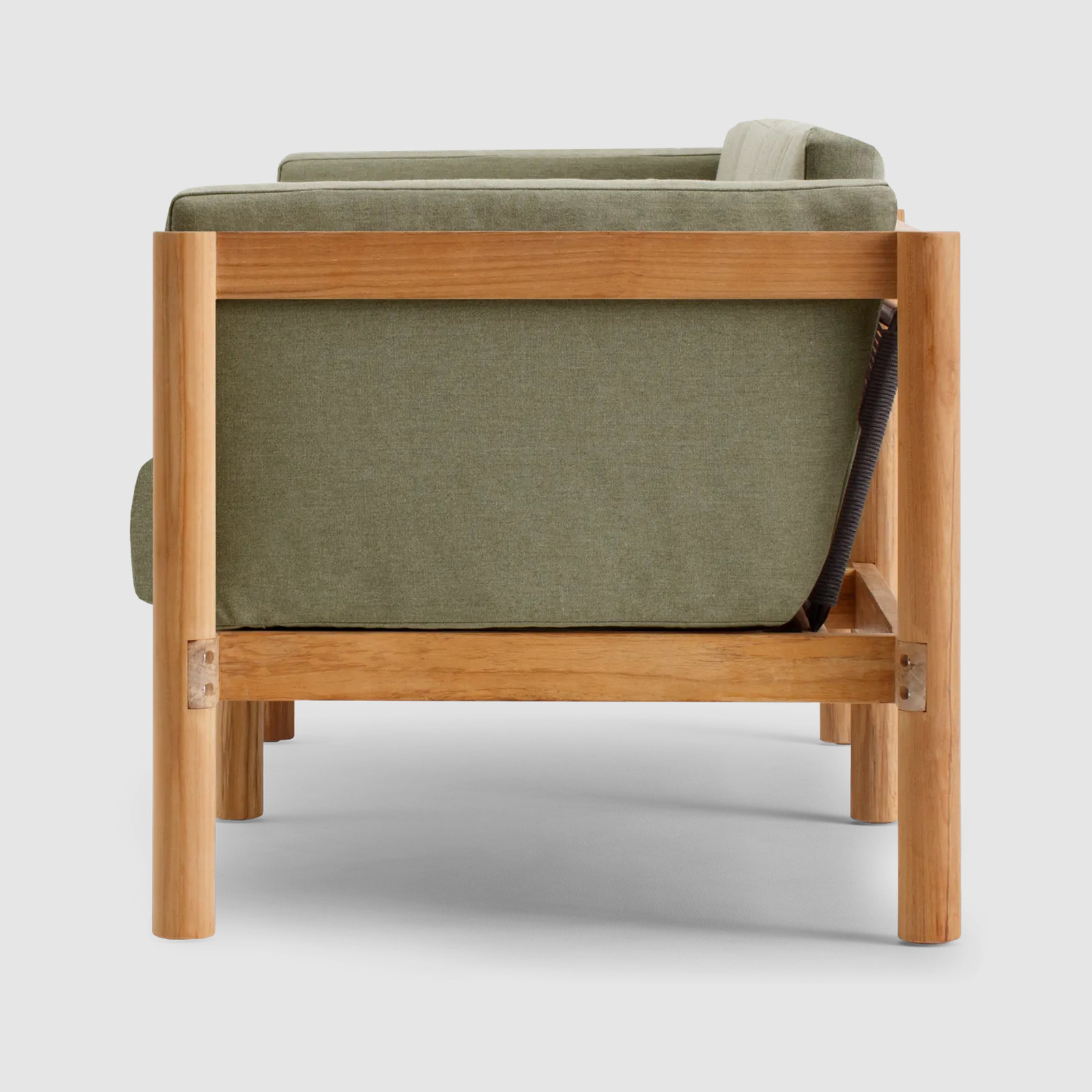 Haven Teak Outdoor Sofa with Sunbrella Cushions, Sunbrella Leaf