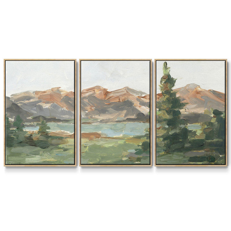 Rusty Mountains II, 3 pièces, H 40 po x l 78 po x P 2 po, Naturel