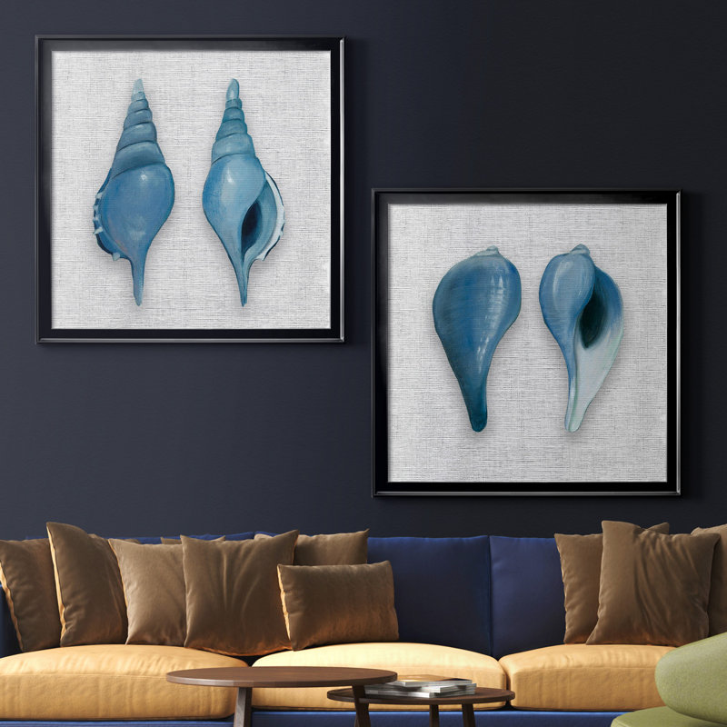 «By the Sea Front I», ensemble de 2 reproductions d'art encadrées, H 30,5 po x l 61 po x P 1,5 po, Toile avec cadre noir
