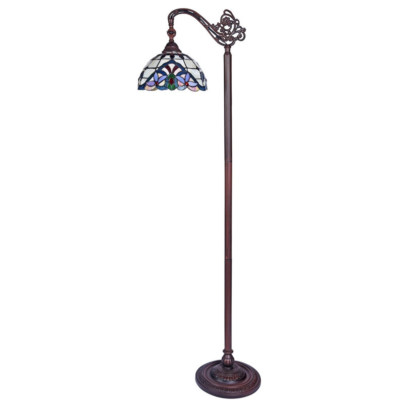  Cooper Tiffany-Style 1 Light Reading Floor Lamp 11" Wide
