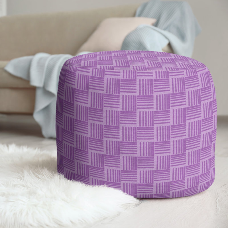 repose-pieds à rayures classic basketweave, Violet