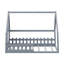 Structure de lit double en bois avec fenêtre et clôture, gris-117986420