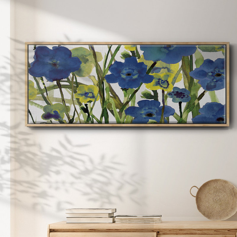 Picking Flowers- Framed Canvas, 24" H x 60" W