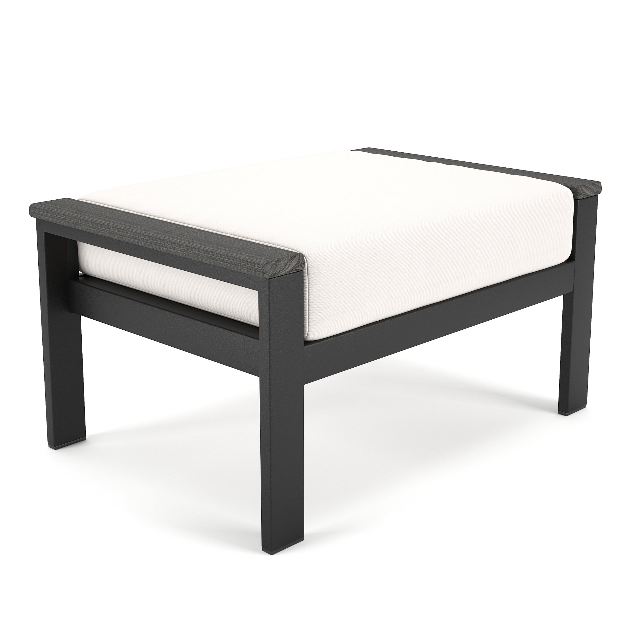 Townsend Outdoor Ottoman with Sunbrella Cushions, Canvas White Sunbrella® Canvas