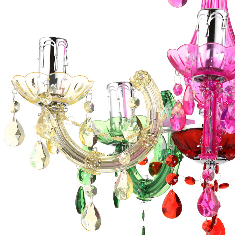 5 - Light Candle Style Chandelier, Multicolour