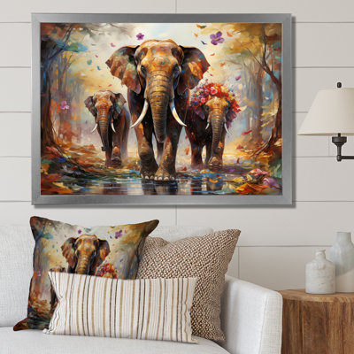 Art asiatique, éléphants thaïlandais VII, reproduction d'art sur toile
