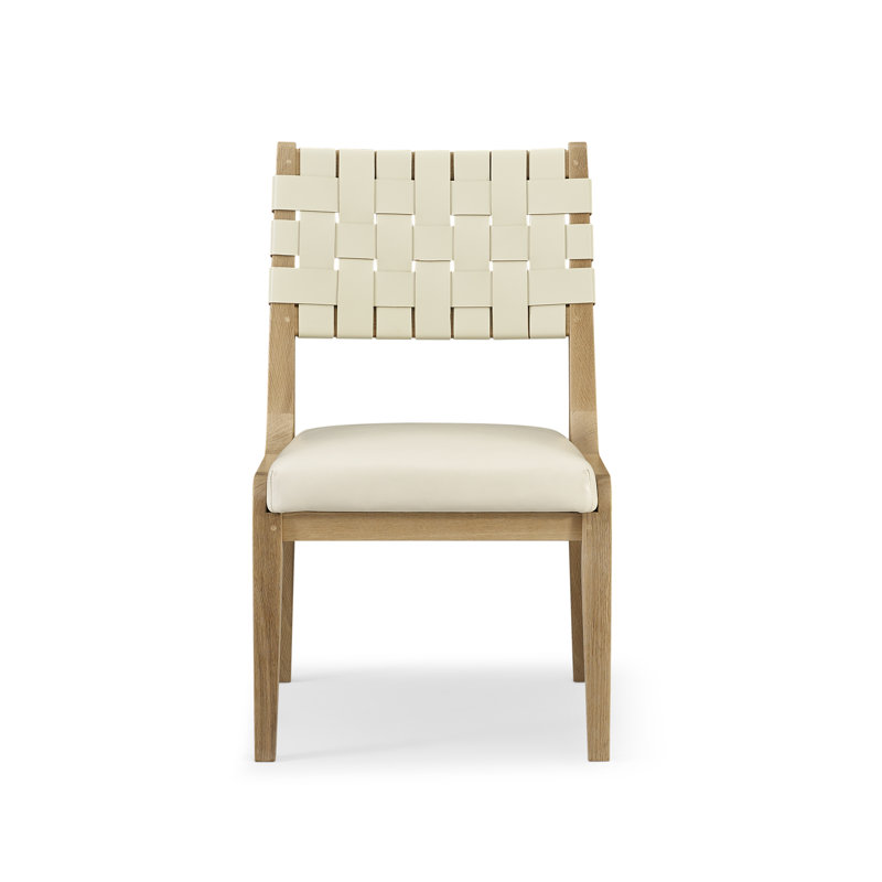 Portfolio120 Welland Leather Dining Chair, Mont Blanc Ivory, Natural