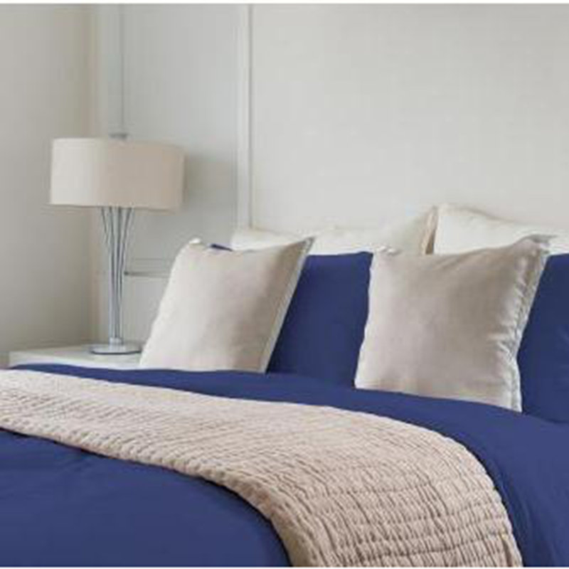 Deluxe Soft 100% Rayon From Bamboo 4-Piece sheet Set, Dark Blue, Split King Sheet Set + 2 Pillowcases