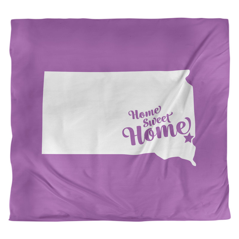 Housse de couette réversible simple Home Sweet Sioux Falls, Housse de couette pour grand lit, Violet, Microfibre