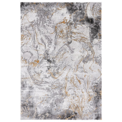 Prichard Abstract Gray/Gold Area Rug