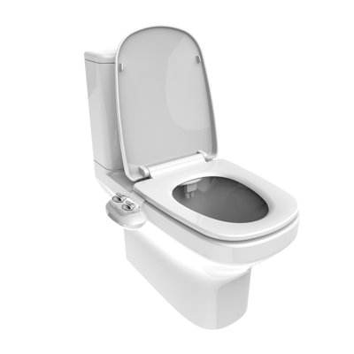 Bidet de toilette avec garde-corps à double buse pour le lavage avant féminin et arrière, deux poignées de contrôle du débit d'eau, s'adapte à la plupart des sièges, ajustement alternatif hygiénique, remplacement