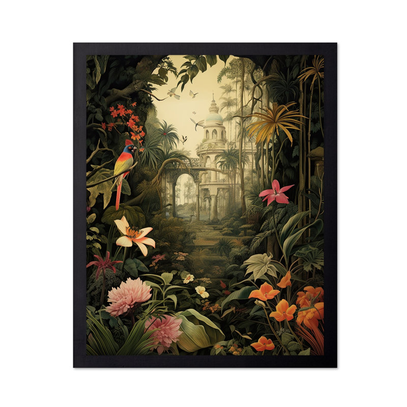 Jungle tropicale, Black Framed, Poster, 12"H x 16"W