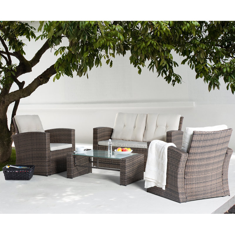 Luca 4 Seater Rattan Conversation Set