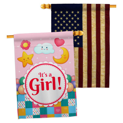 Double Sided 40'' H x 28'' W Polyester New Baby House Flag