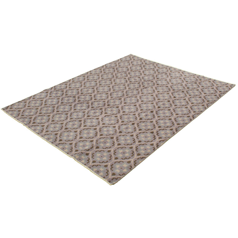 Tapis décoratif en laine de conception unique 8 pi x 10 pi délavé noué à la main New Age